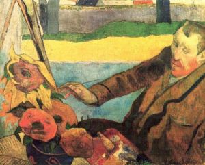 portrait_van_gogh_painting_sunflowers-paul_gauguin